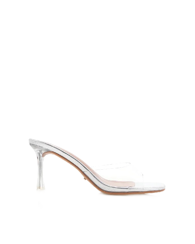 fashionable women’s shoes for work -CODA - CLEAR-SILVER