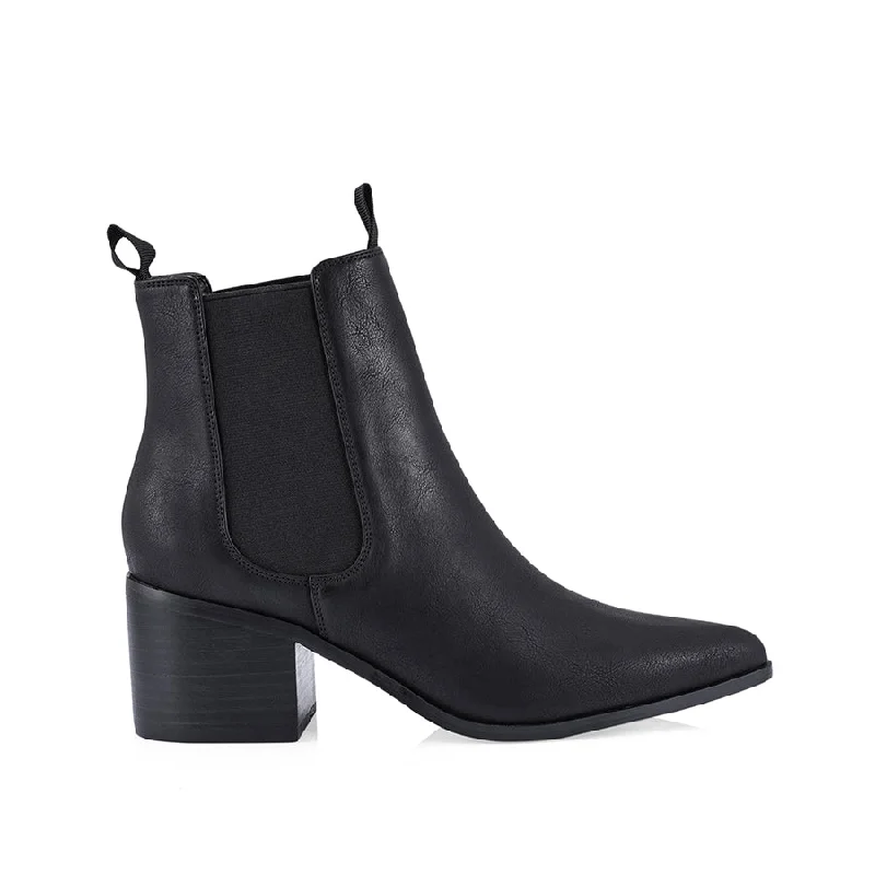 cute women’s slip-on shoes for casual wear -Filo Chelsea Ankle Boots - Black Softee