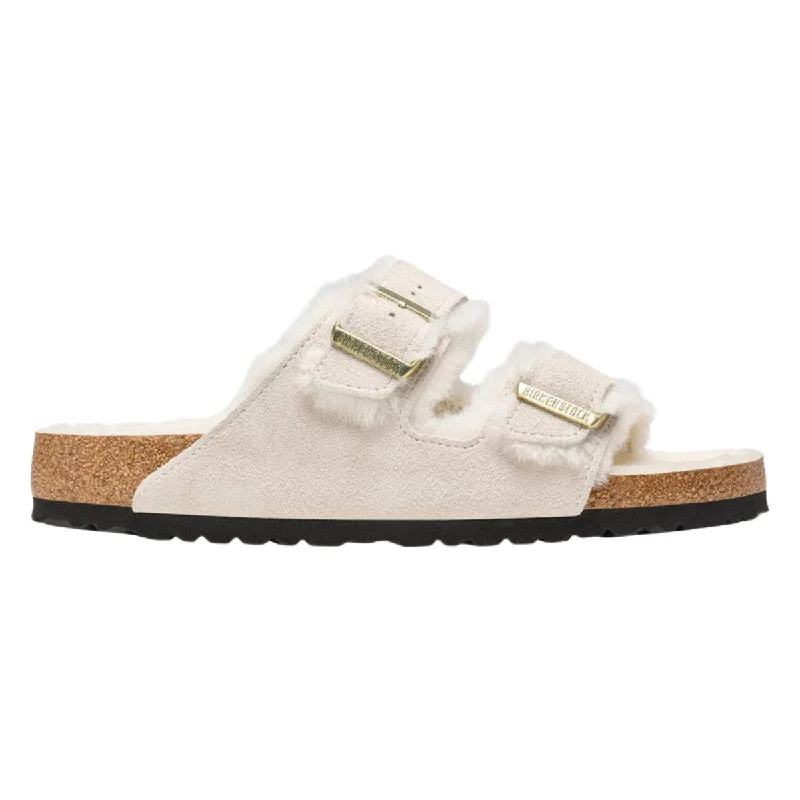 versatile women’s shoes for all-day wear -Birkenstock Women's Arizona Shearling Antique White Suede