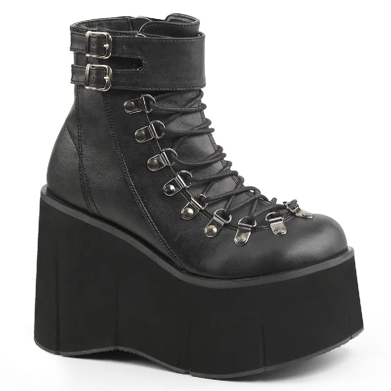 stylish women’s shoes for holiday gatherings -Demonia KERA-21 | Black Vegan Leather Ankle Boots