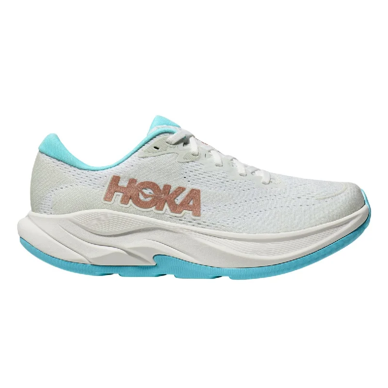 stylish women’s ankle boots for fall -Hoka One One Women's Rincon 4 Frost/Rose Gold