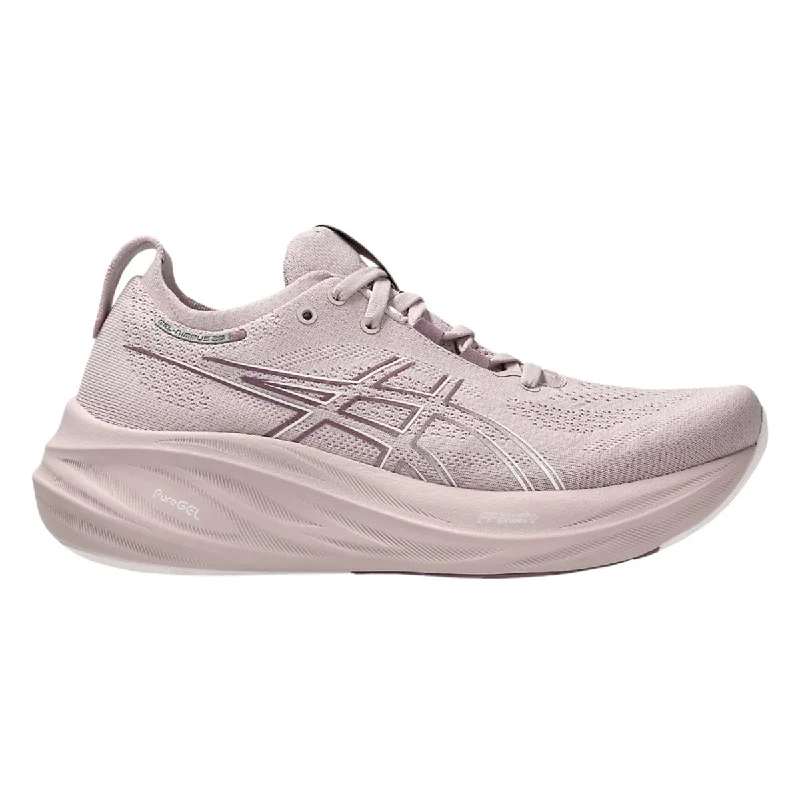 comfortable women’s slip-on shoes -Asics Women's Gel-Nimbus 26 Watershed Rose/White