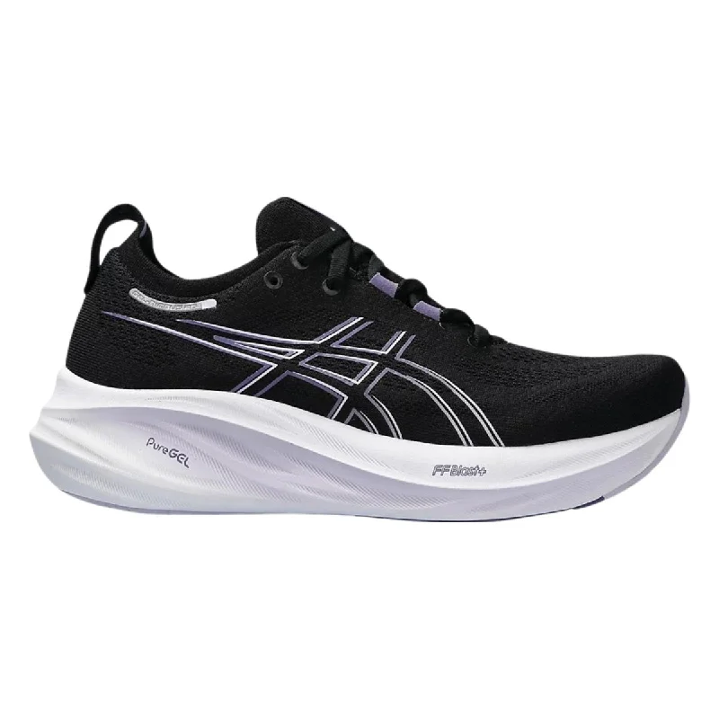 fashionable sandals for women’s beach trips -Asics Women's Gel-Nimbus 26 Black/Dusty Purple