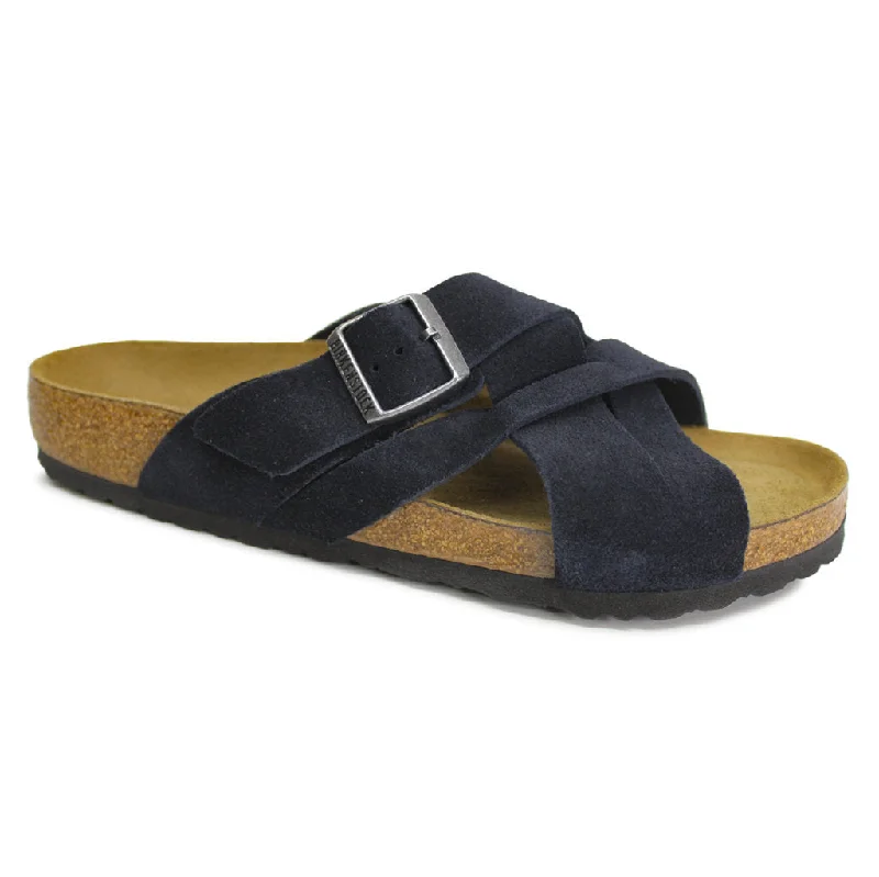 comfortable women’s sandals for summer -Lugano Suede Leather Unisex Slides Sandals