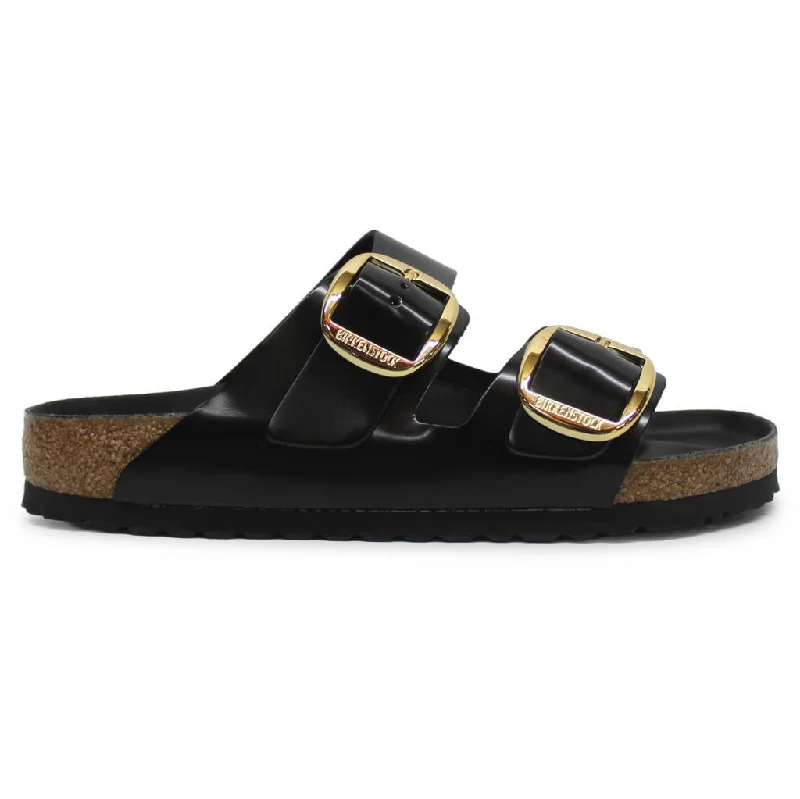 elegant women’s shoes for evening events -Arizona Big Buckle Patent Leather Unisex Slides Sandals