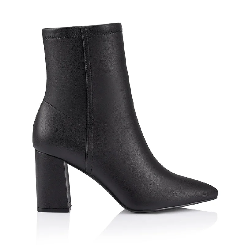 stylish women’s ankle boots for fall -Max Stretch Ankle Boots - Black Stretch