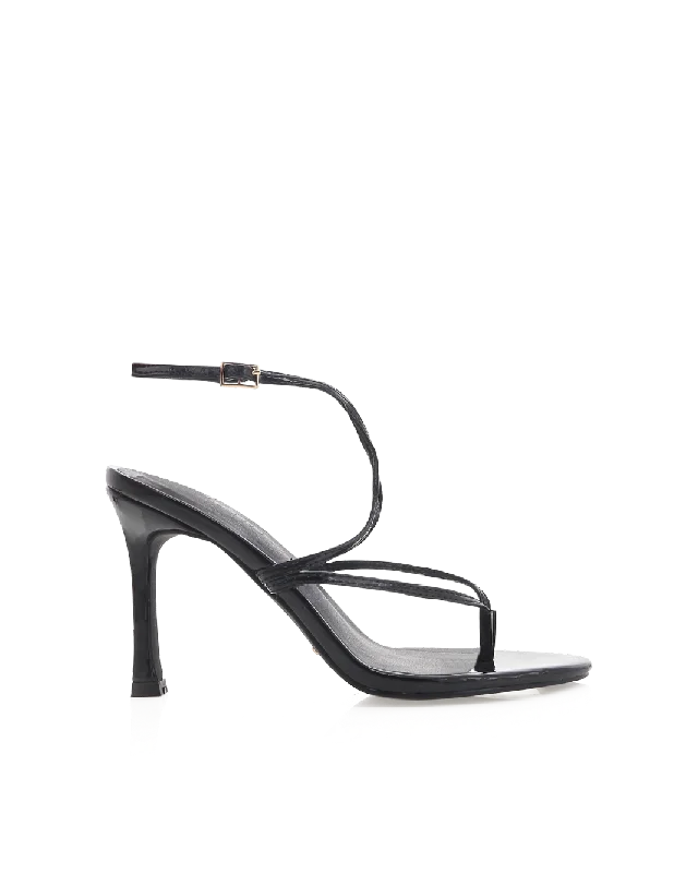 elegant women’s evening sandals -ASTRA - BLACK PATENT