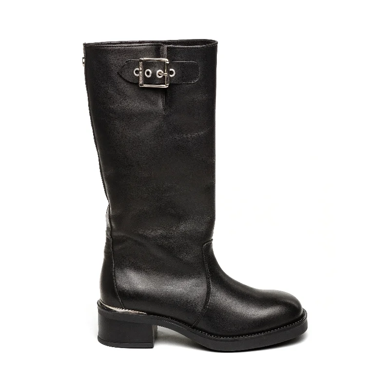 trendy women’s shoes for date nights -Bonna Boot BLACK LEATHER