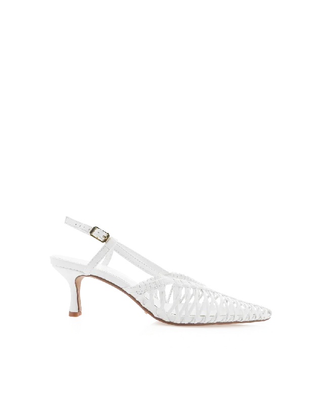 trendy women’s flats for casual work outfits -VASPER - WHITE