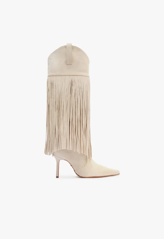 stylish women’s wedges for summer -Raffaela Up Fringes Boot