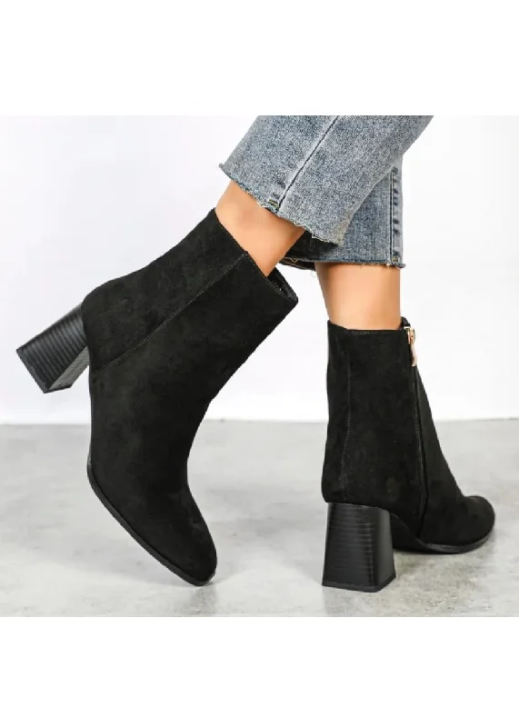 affordable women’s sneakers for everyday fashion -Norah Black Suede Ankle Boots