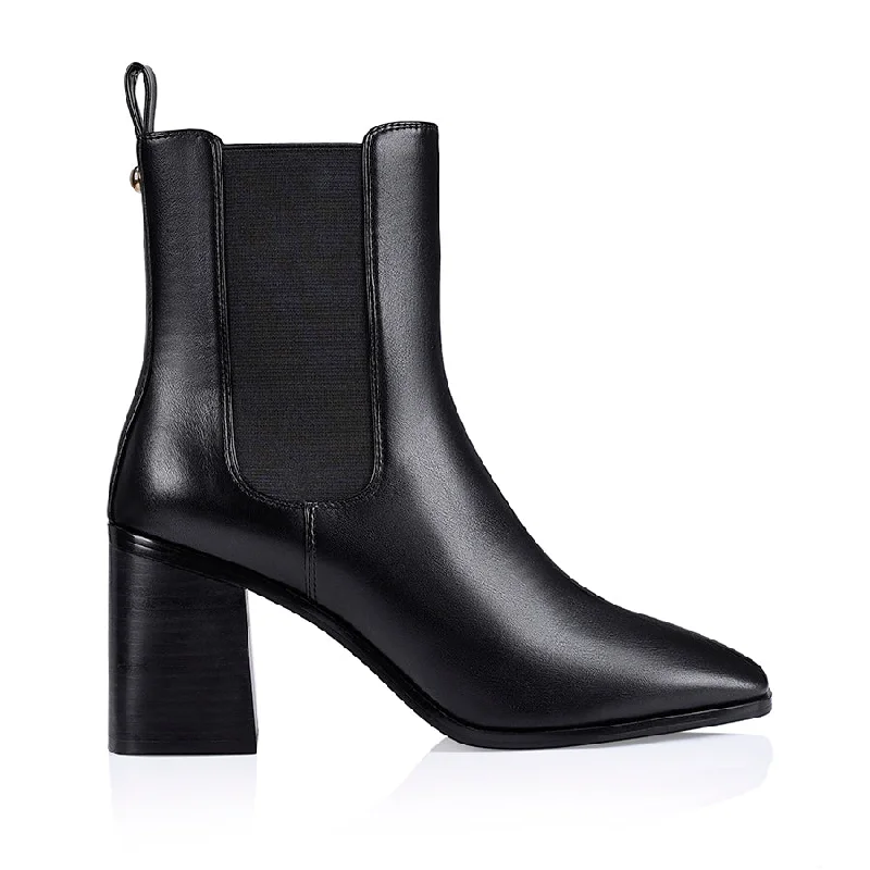 elegant flats for women’s formal wear -Link Chelsea Ankle Boots - Black Smooth