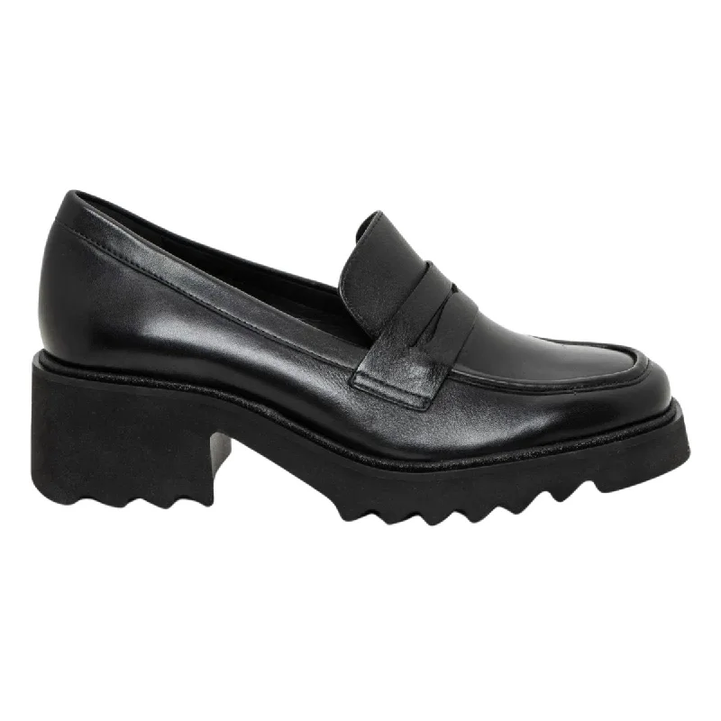 comfortable women’s work shoes for professionals -Ara Women's Prism Platform Penny Black Calf Leather