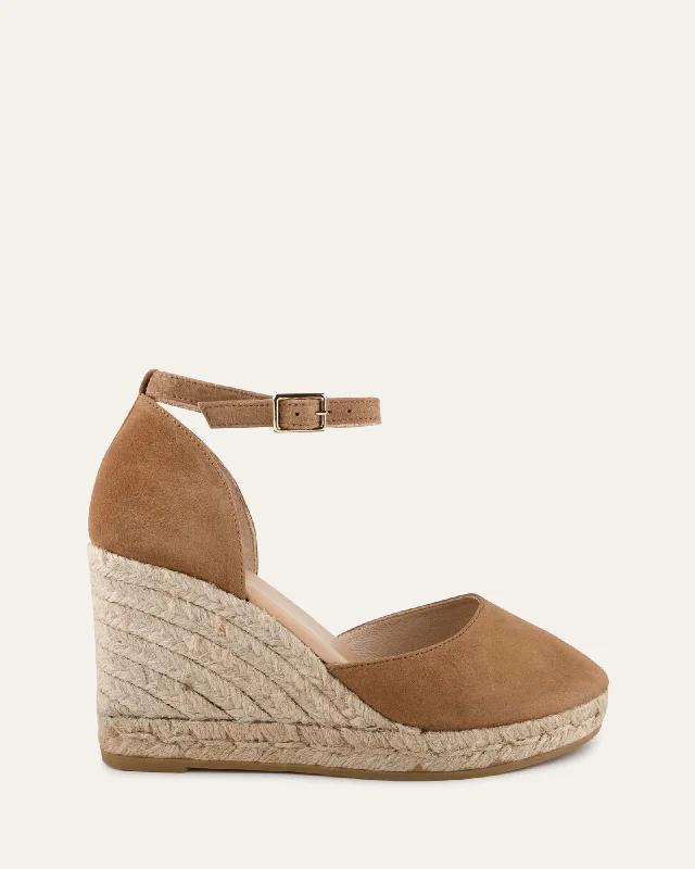 best women’s shoes for formal occasions -CAIRO HIGH HEEL ESPADRILLES CAMEL SUEDE