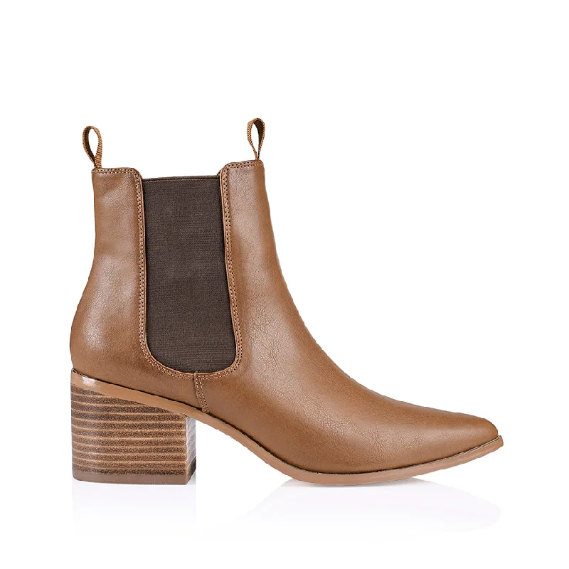 comfortable women’s footwear for everyday use -Filo Chelsea Ankle Boots - Tan Softee