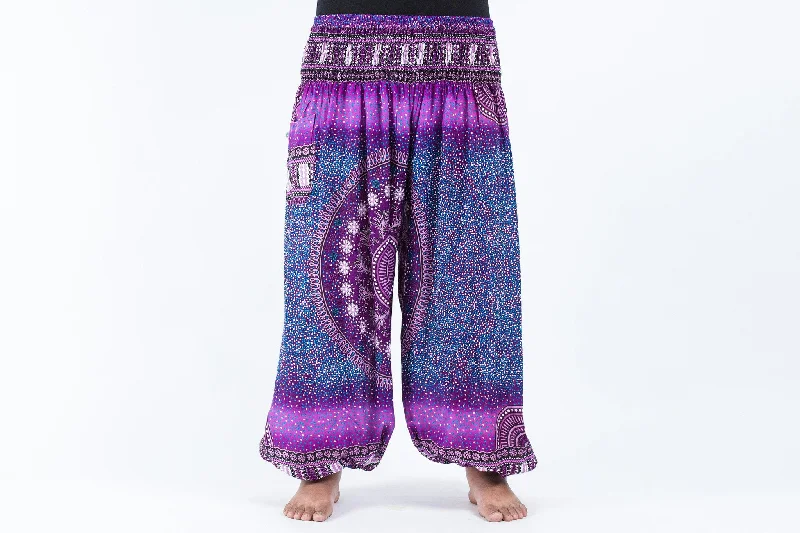 best women’s skirts for casual wear -Plus Size Tribal Chakras Unisex Harem Pants in Purple