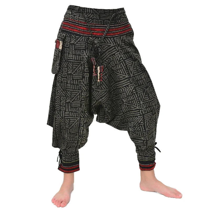 women’s clothing for casual outings -Samurai Pants Harem Pants Ninja Pants Men Women Black Gray