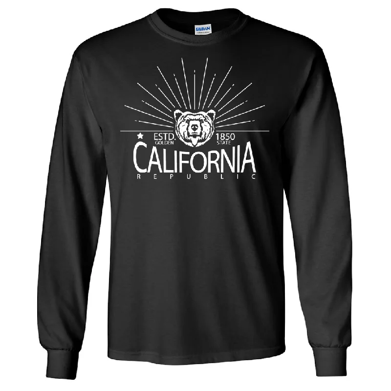 fashion-forward women’s blazers for work -California Golden State White Print Long Sleeve Shirt