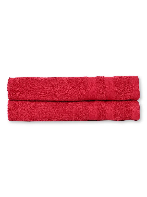 fashionable women’s winter coats -Unisex Red Basic Terry Hand Towel -Pack of Two