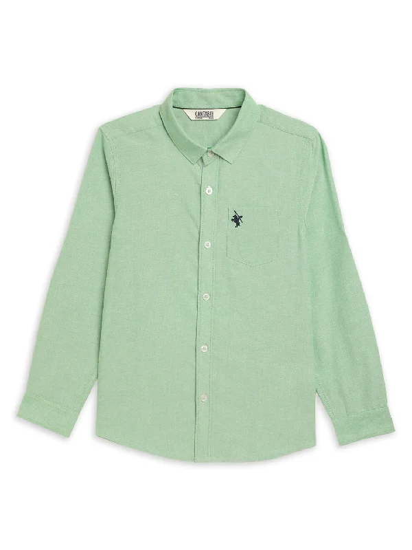 high-quality women’s tunic tops -Boy's Green Full Sleeves Shirts