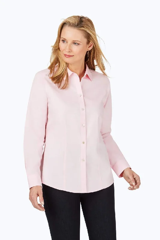 classic women’s jackets for work -Dianna Pinpoint No Iron Long Sleeve Shirt