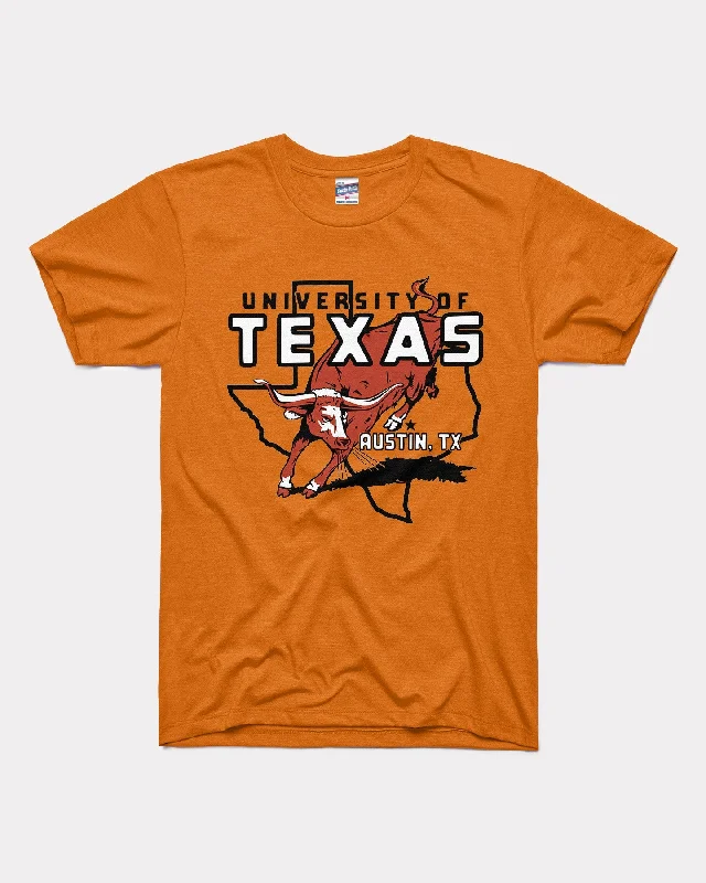 trendy dresses for women’s brunch dates -Texas Outline UT Longhorns Burnt Orange T-Shirt