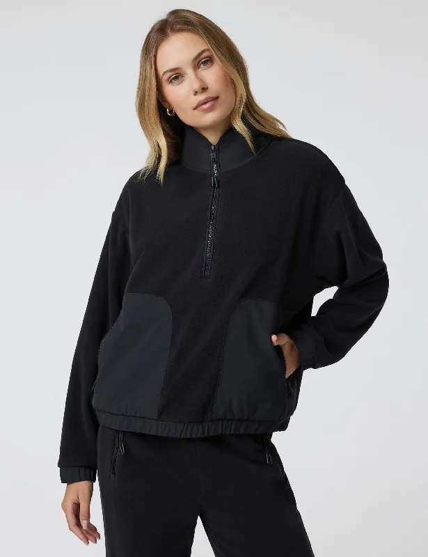 stylish tops for women’s office fashion -Aspen Half Zip - Black