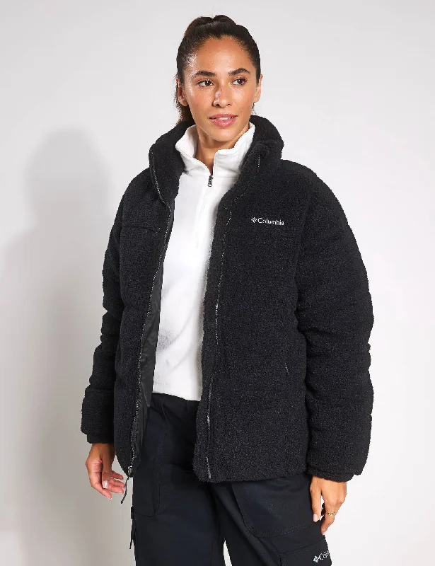 unique women’s dresses for special events -Puffect Sherpa Puffer Jacket - Black