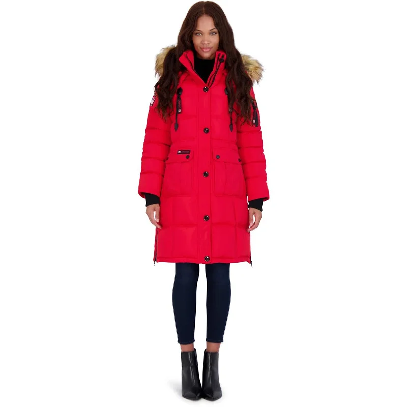 fashionable women’s coats for winter -Canada Weather Gear Puffer Coat for Women- Long Faux Fur Insulated Winter Jacket