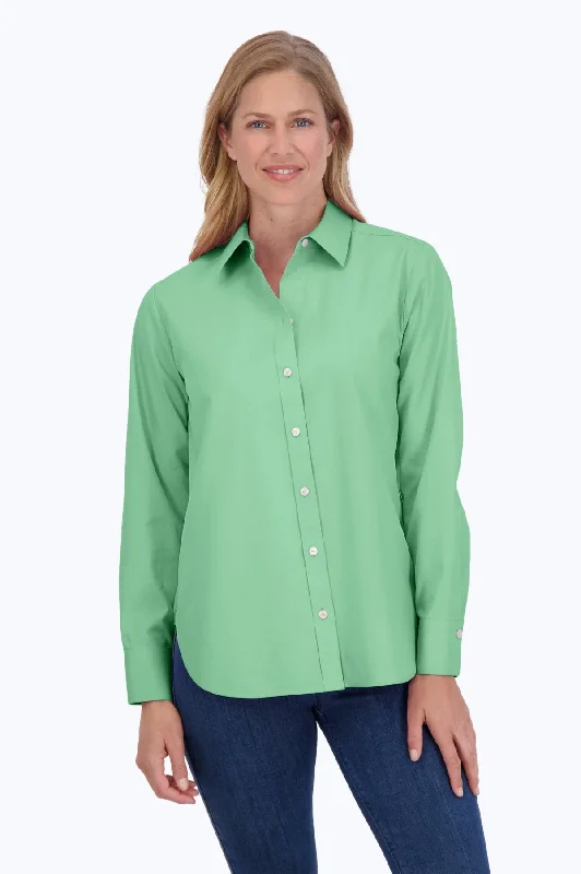 versatile women’s clothing for travel -Meghan Long Sleeve Pinpoint No Iron Shirt