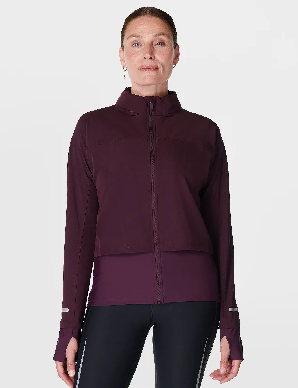 chic women’s blouses for professional style -Fast Track Running Jacket - Midnight Cherry Purple