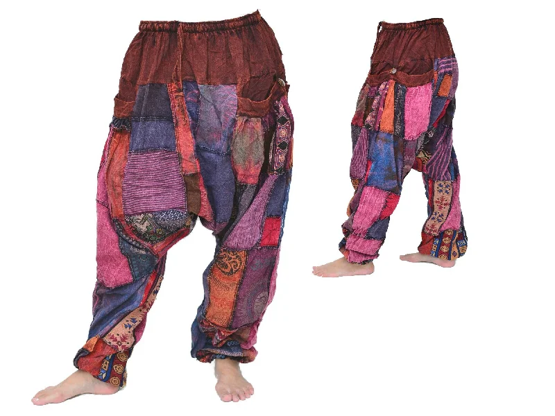 trendy summer dresses for women -Unique Harem Pants Lounge Pants Hippie Pants Men Women Patchwork