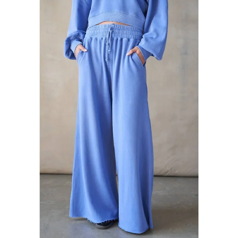 chic women’s swimwear for summer -Remy Wide Oversized Sweatpant In Vintage Blue