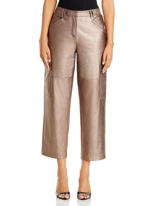 casual clothes for women’s weekend style -Diana Womens Metallic Cargo Cropped Pants