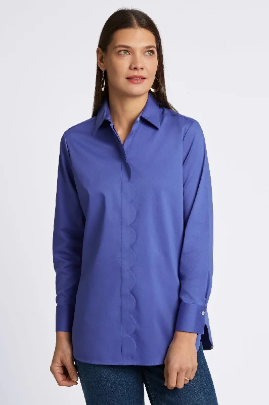 trendy blouses for women in 2025 -Layla Stretch Matte Sateen No Iron Tunic