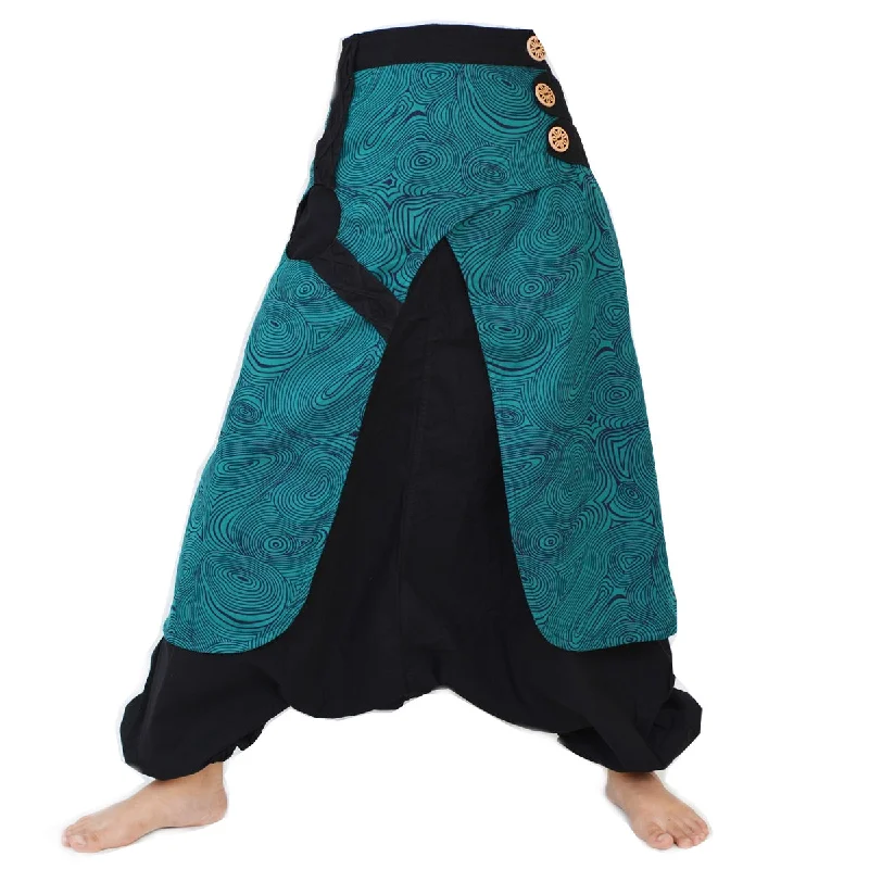 affordable women’s dresses for weddings -Harem Pants Men Women Lounge Pants Turquoise Black