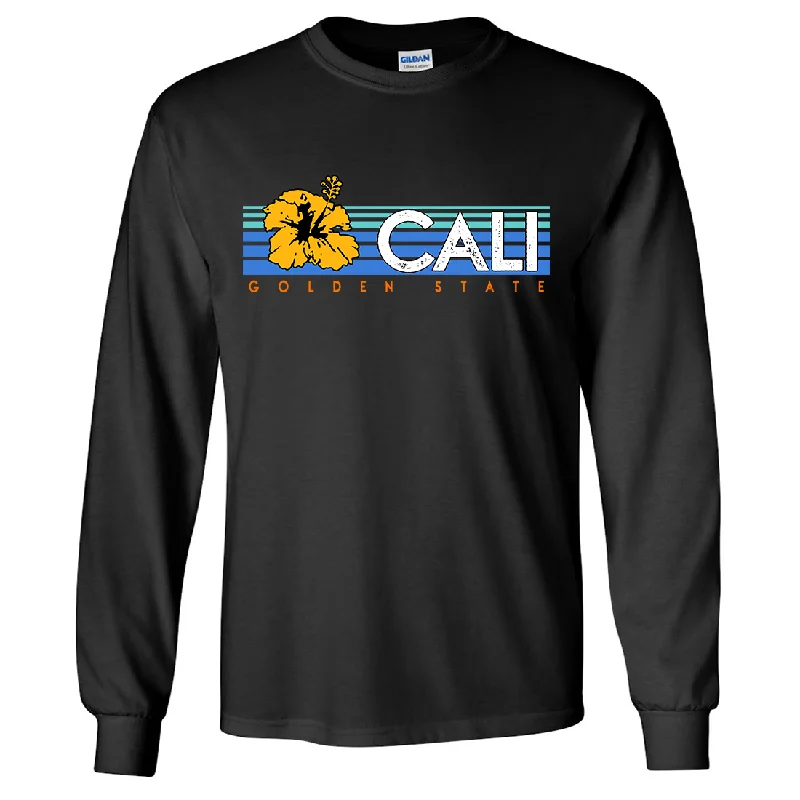 best women’s dresses for family gatherings -Cali Golden State Hibiscus Long Sleeve Shirt