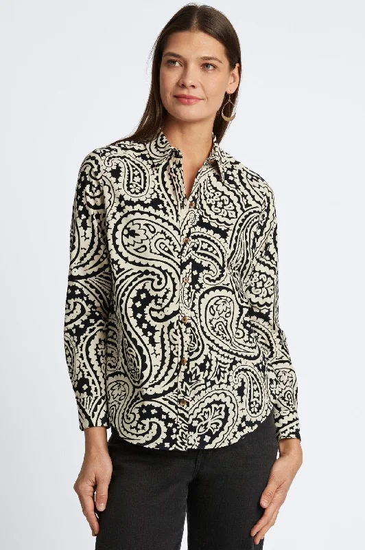 affordable women’s clothing online -Haven Paisley Corduroy Shirt