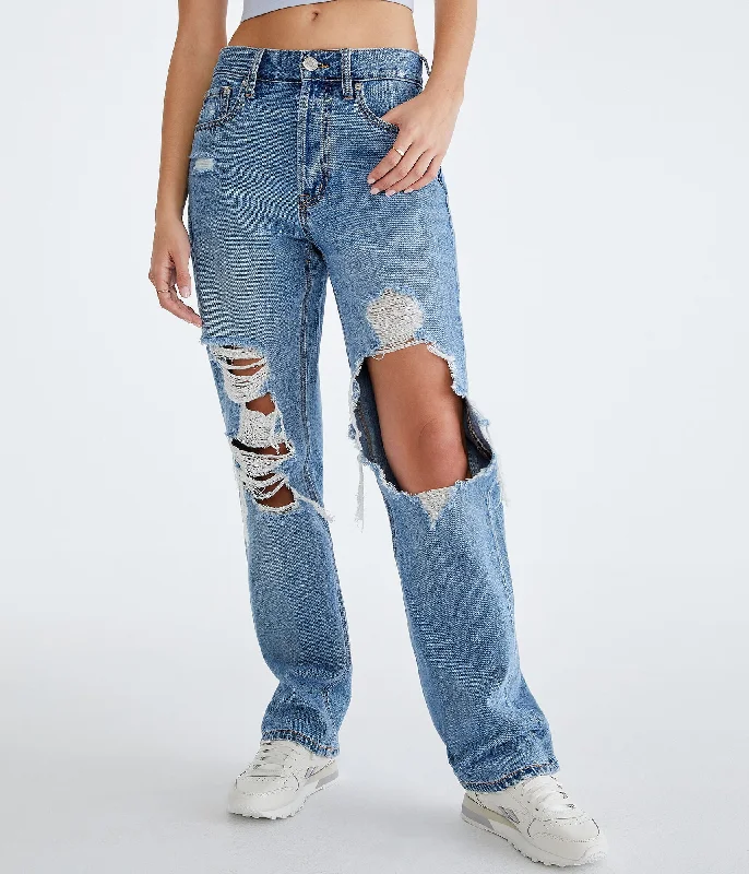 best women’s clothing brands for fall -Aeropostale Women's '90S Super High-Rise Baggy Jean