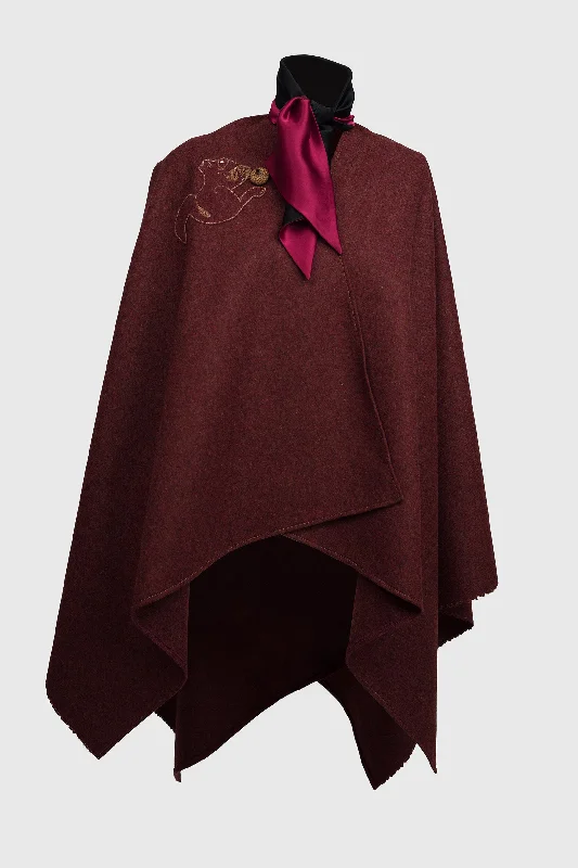 comfortable women’s clothing for lounging -Dark Red Cape