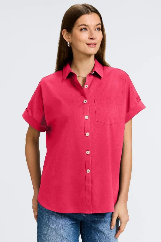 comfortable women’s shirts for everyday wear -Abigail Stretch No Iron Short Sleeve Shirt