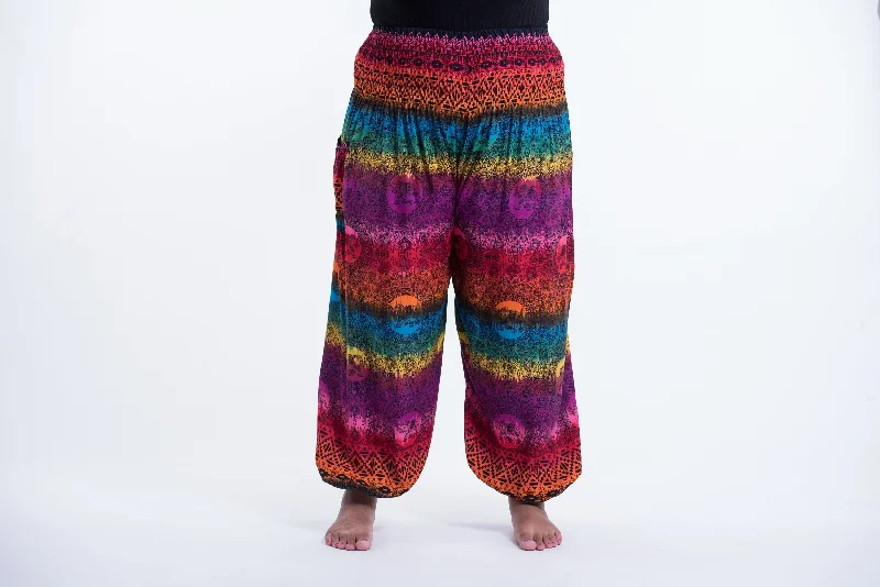 fashion-forward women’s clothing for all seasons -Plus Size Rainbow Elephant Unisex Elephant Pants in Purple