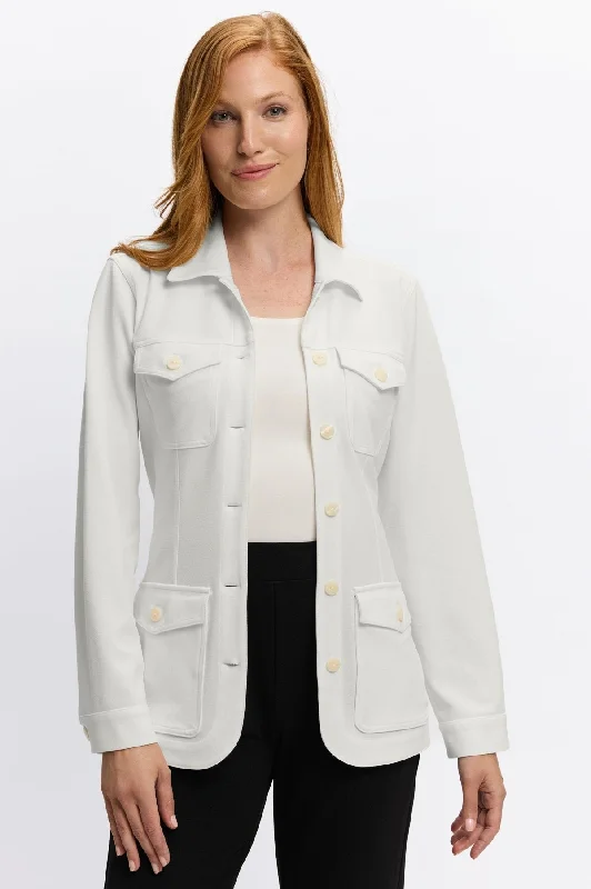 casual and chic women’s clothing sets -Stella Knit Crepe Belted Jacket