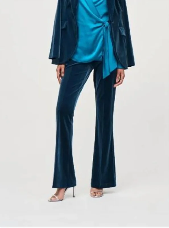 versatile women’s dresses for all occasions -Velvet Flared Pull-On Pants In Nightfall