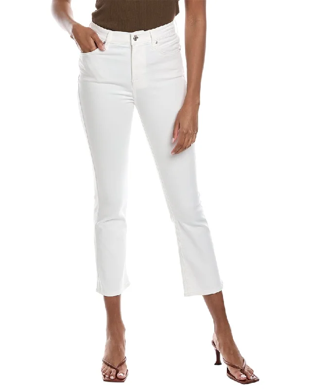 high-waisted women’s jeans for everyday wear -7 For All Mankind White High-Waist Slim Kick Jean