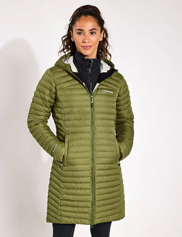 cozy women’s cardigans for fall -Nula Micro Jacket Long - Oak Moss