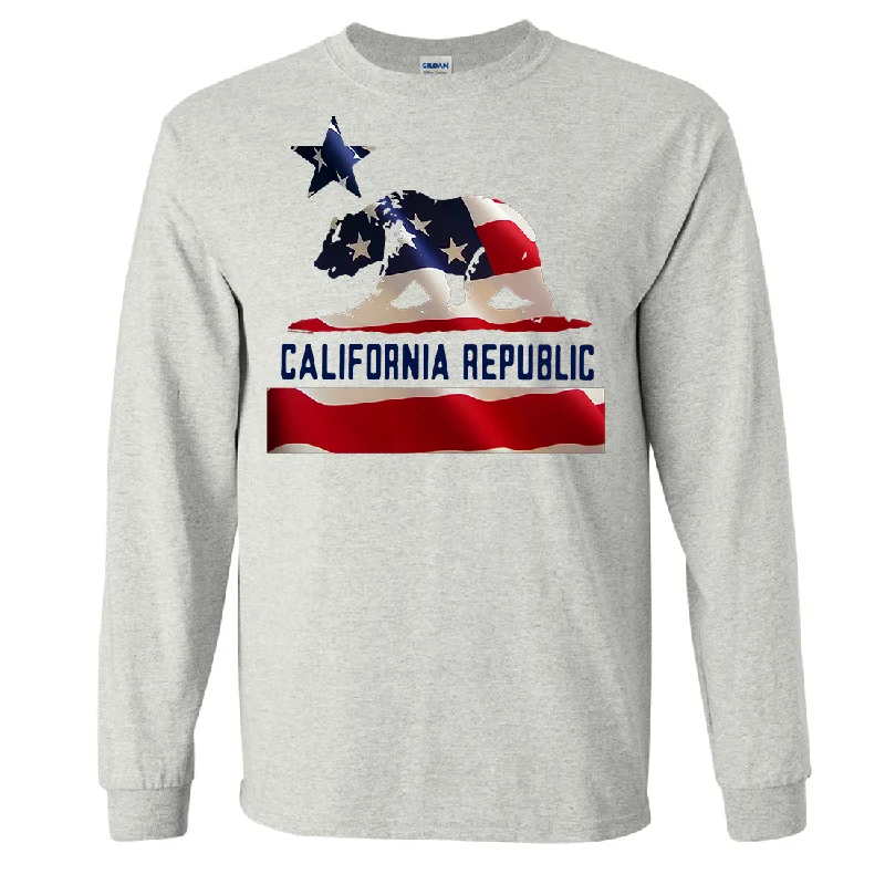 casual clothing for women’s weekend wardrobe -American Bear Flag Long Sleeve Shirt