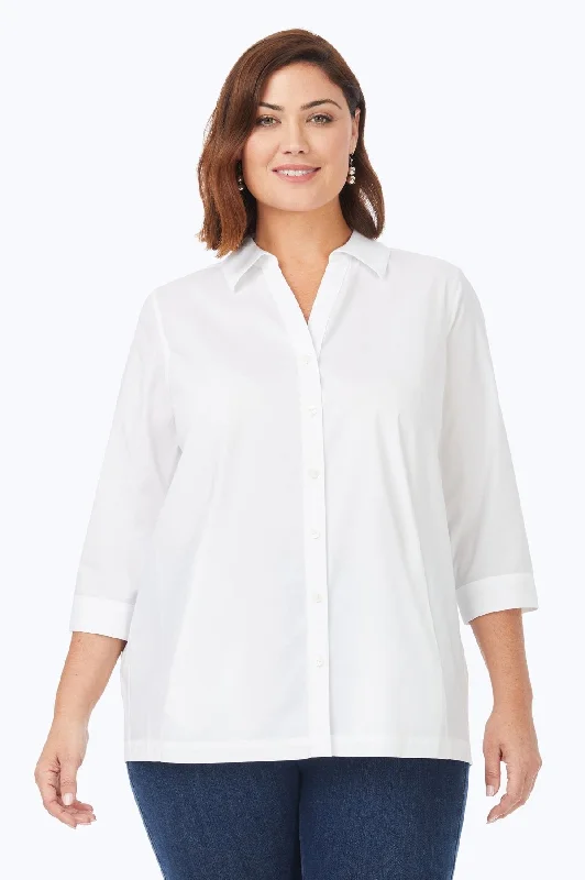 fashionable women’s blouses for work -Kayla Plus Stretch No Iron Shirt