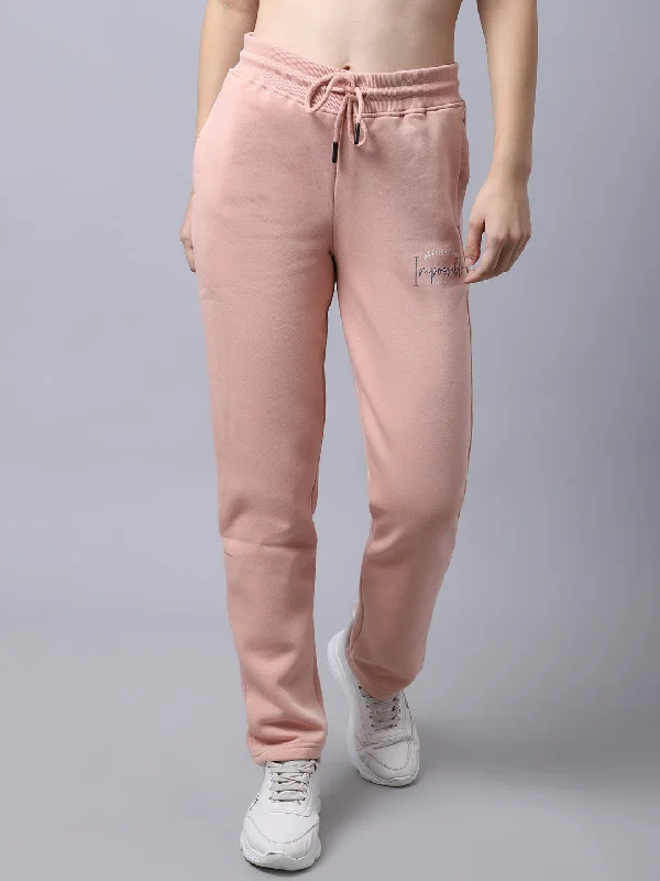 best women’s outerwear jackets -Women's Casual  Peach Full length Mid rise Track Pants