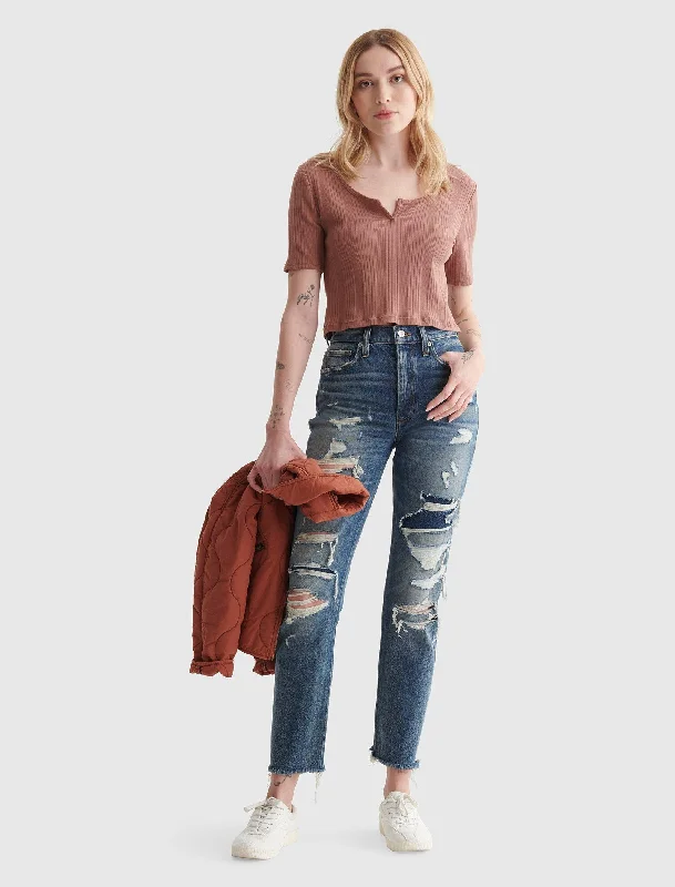 women’s clothing for casual outings -Lucky Brand Womens High Rise Drew Mom Jean